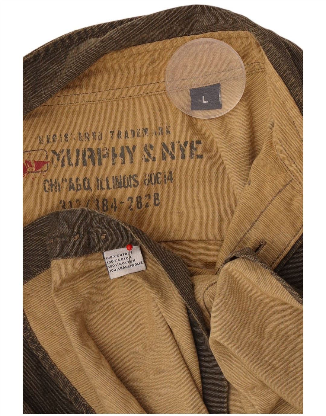 Murphy & Nye Mens Shirt Large Khaki Cotton