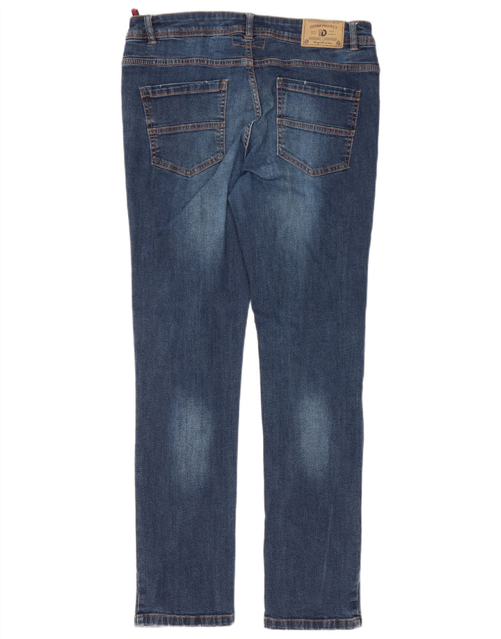 DACK'S Mens Slim Jeans IT 50 Large W34 L32 Blue Cotton