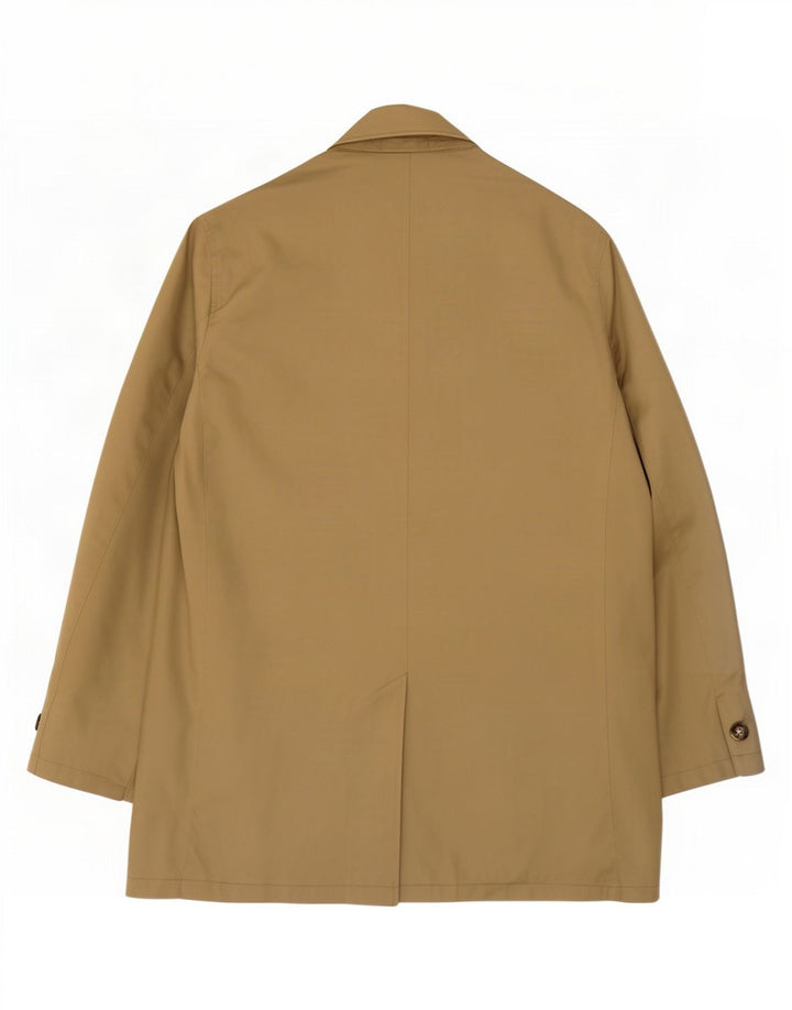 Marks & Spencer Mens Overcoat UK 40 Large Khaki Polyester