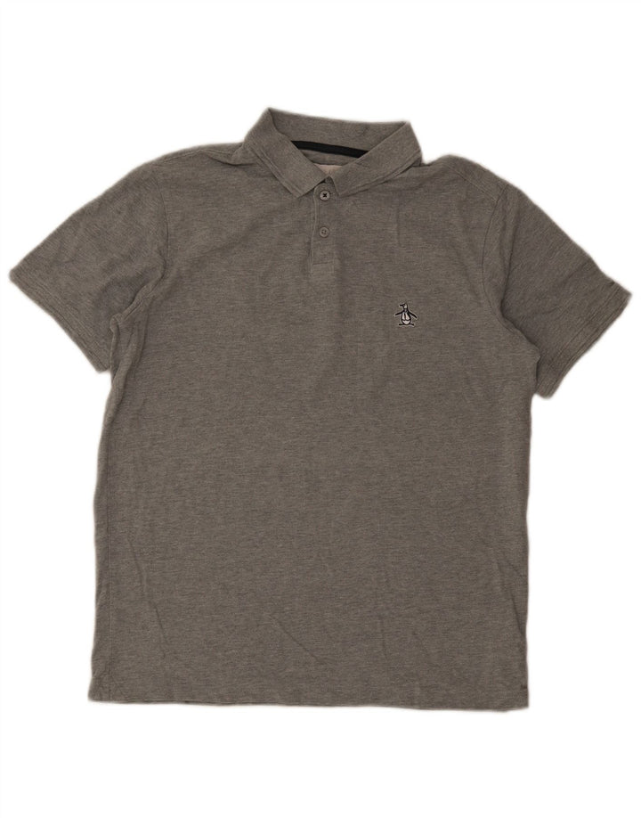 Penguin Mens Polo Shirt Medium Grey Cotton