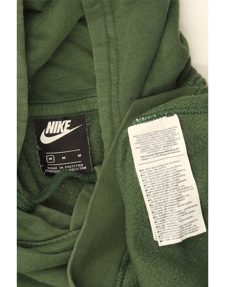 Nike Mens Hoodie Jumper Medium Green Cotton