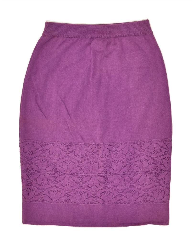 VINTAGE Womens Pencil Skirt W24 XS Purple Cotton | Vintage Vintage | Thrift | Second-Hand Vintage | Used Clothing | Messina Hembry 