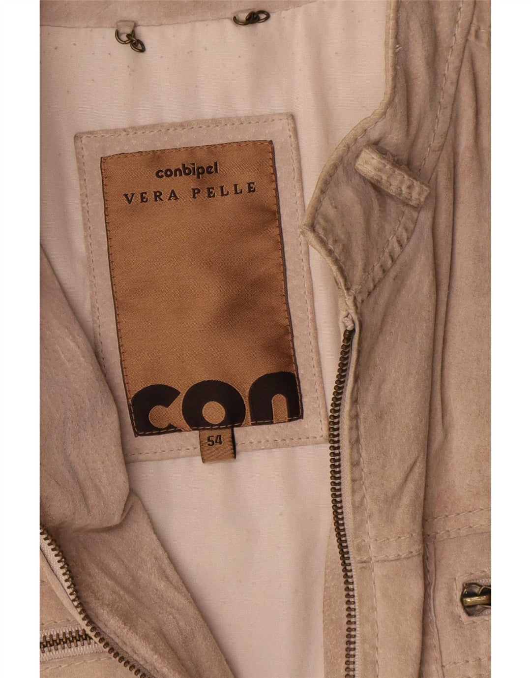 Conbipel Mens Suede Biker Jacket IT 54 XL Grey Leather