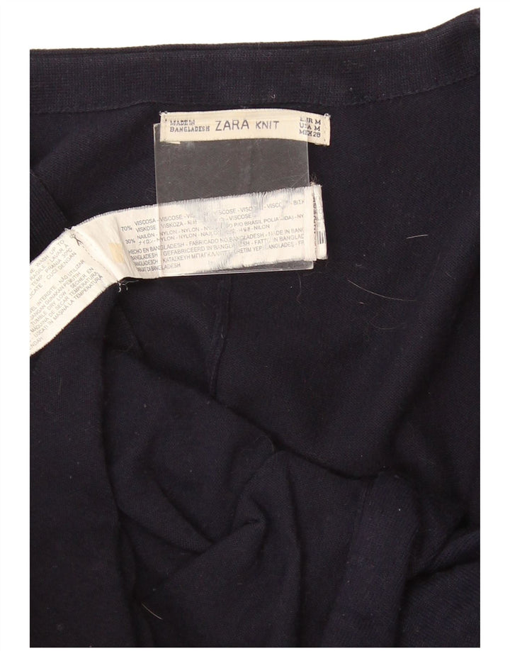 Zara Womens Batwing Oversized Cardigan Sweater UK 14 Medium Navy Blue