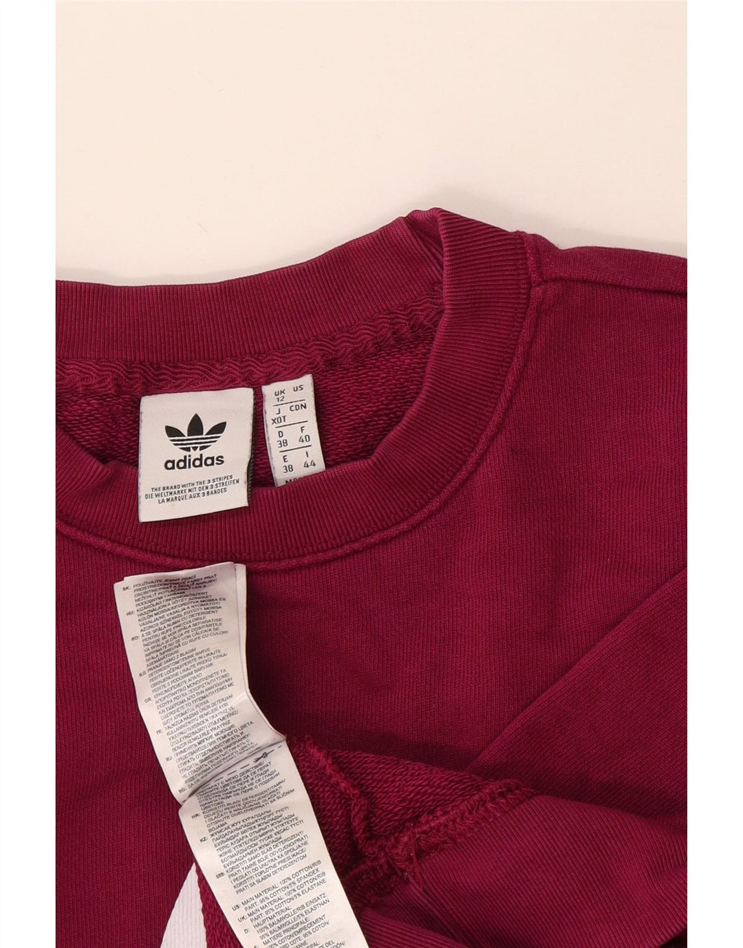 Adidas Womens Graphic Oversized Sweatshirt Jumper UK 12 Medium Burgundy