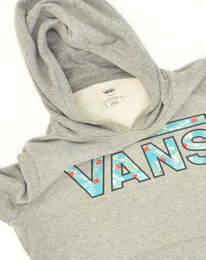 VANS Womens Graphic Hoodie Jumper UK 10 Small Grey Cotton | Vintage Vans | Thrift | Second-Hand Vans | Used Clothing | Messina Hembry 