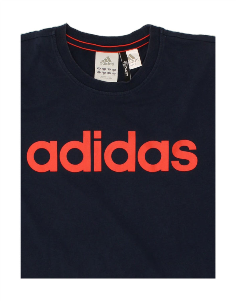 ADIDAS Mens Graphic T-Shirt Top Medium Navy Blue Cotton | Vintage Adidas | Thrift | Second-Hand Adidas | Used Clothing | Messina Hembry 