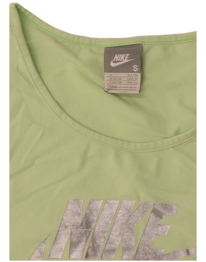 Nike Womens Crop Graphic T-Shirt Top UK 8/10 Small Green