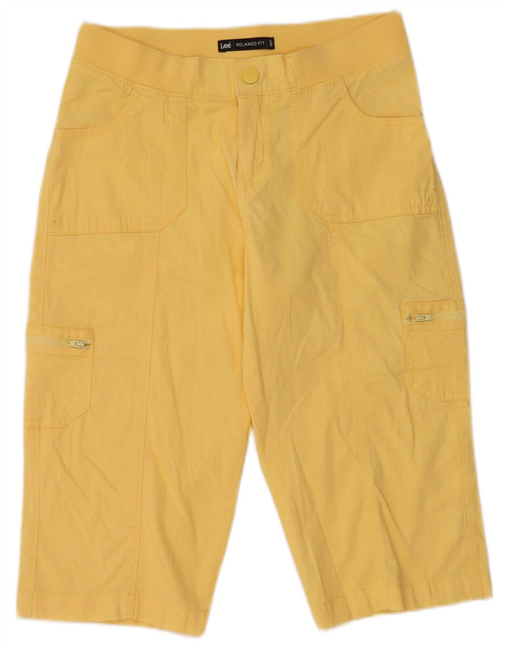LEE Womens Relaxed Fit Cargo Shorts US 4 Small W28  Yellow Cotton