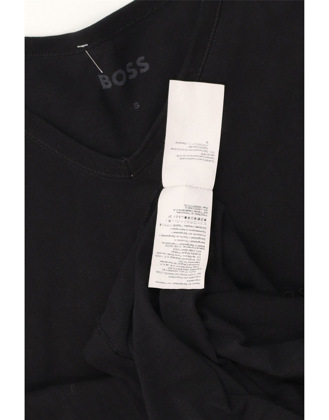 Hugo Boss Mens T-Shirt Top Small Black Cotton