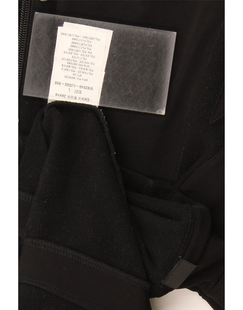 CALVIN KLEIN Womens Motorcycle Graphic Blazer Jacket UK 14 Large Black Vintage Calvin Klein and Second-Hand Calvin Klein from Messina Hembry 