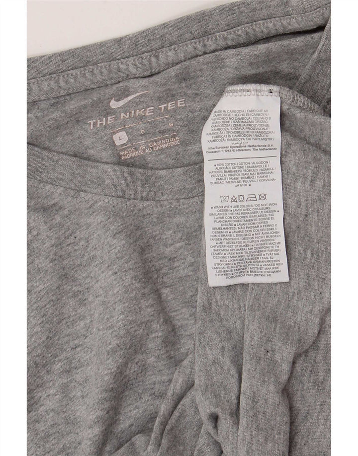 Nike Mens Regular T-Shirt Top Large Grey Cotton