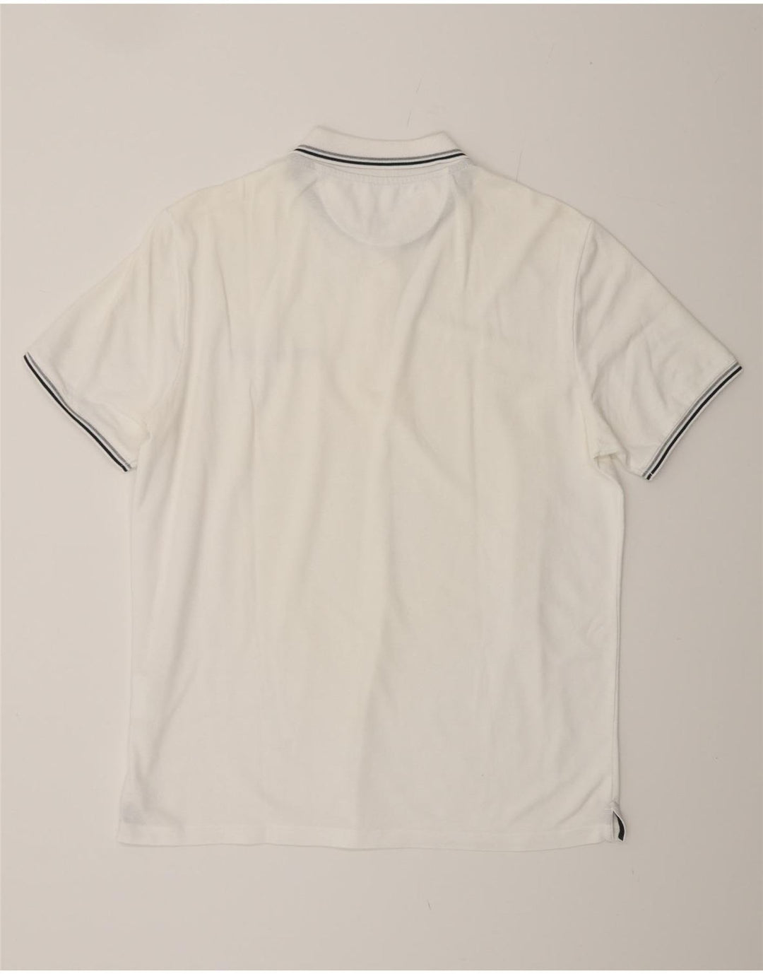 CHAMPION Mens Easy Fit Polo Shirt Large White Cotton