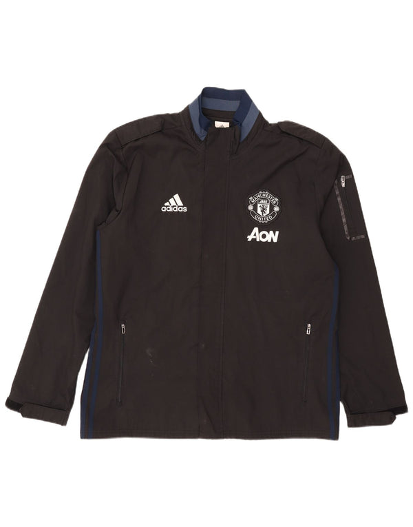 Adidas Mens Manchester United Windbreaker Jacket UK 40 Large Black