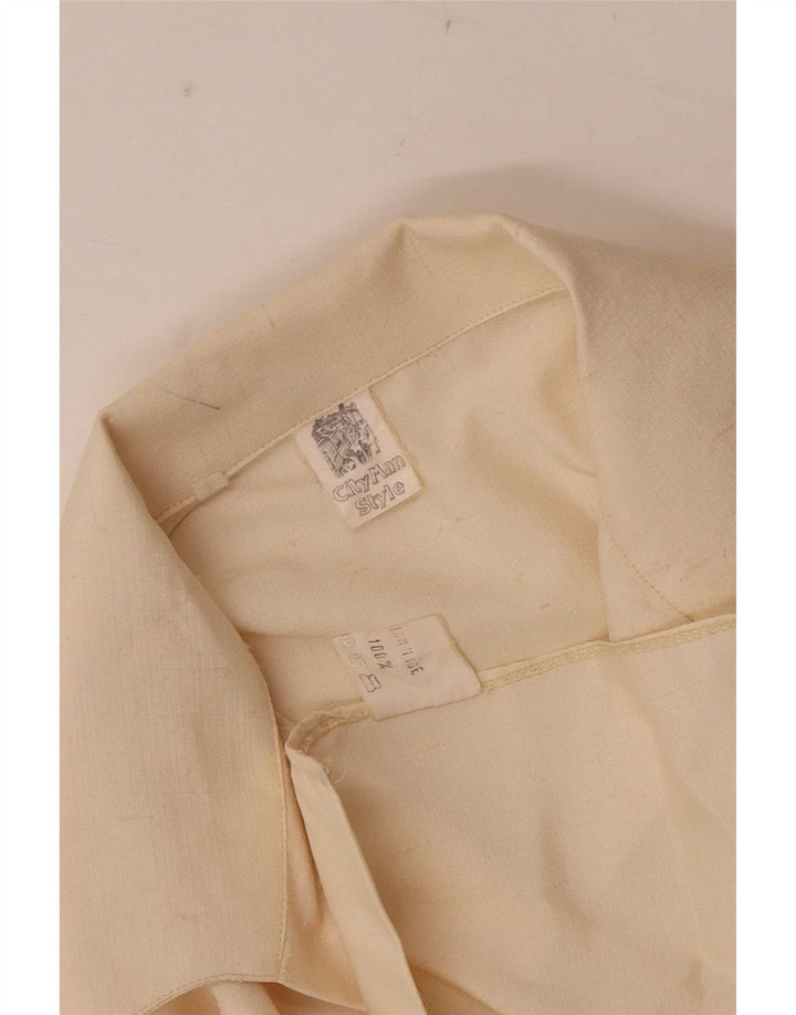Vintage Womens Shirt Blouse UK 12 Medium Off White Polyamide