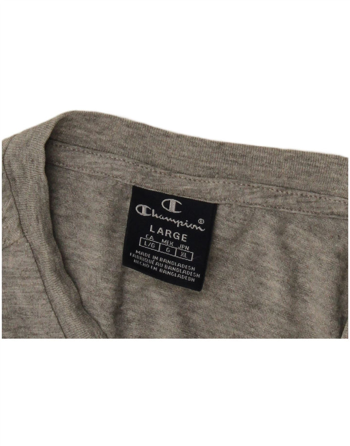 CHAMPION Mens Graphic T-Shirt Top Large Grey