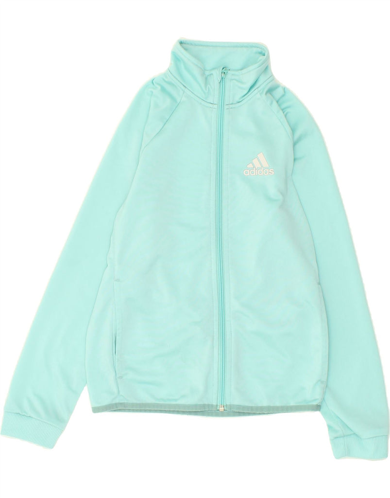 ADIDAS Girls Tracksuit Top Jacket 11-12 Years Turquoise Polyester | Vintage Adidas | Thrift | Second-Hand Adidas | Used Clothing | Messina Hembry 