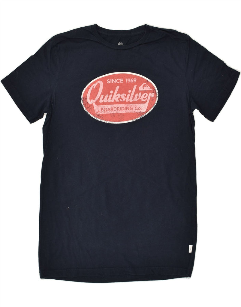 QUIKSILVER Mens Graphic T-Shirt Top Small Navy Blue Cotton | Vintage Quiksilver | Thrift | Second-Hand Quiksilver | Used Clothing | Messina Hembry 