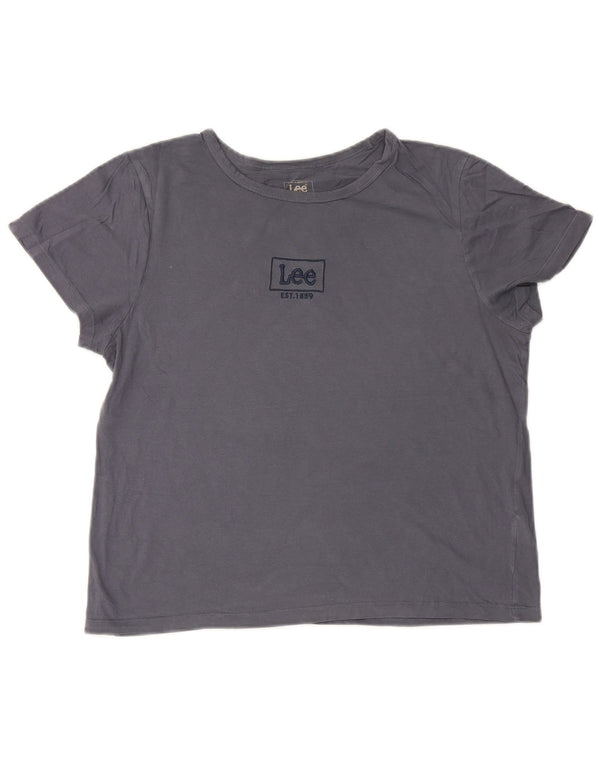 Lee Womens Slim Fit Graphic T-Shirt Top UK 18 XL Grey Cotton