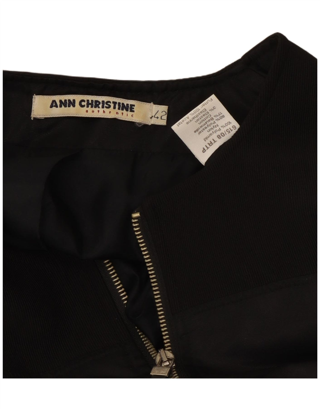 Ann Christine Womens Waistcoat EU 42 Large Black Polyamide