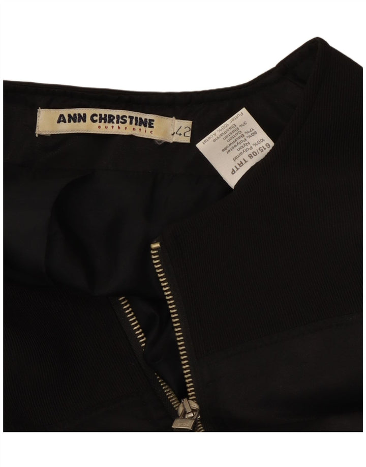 Ann Christine Womens Waistcoat EU 42 Large Black Polyamide