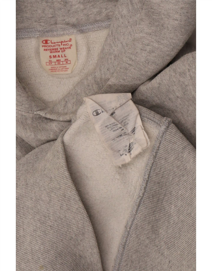 Champion Mens Graphic Hoodie Jumper Small Grey Cotton