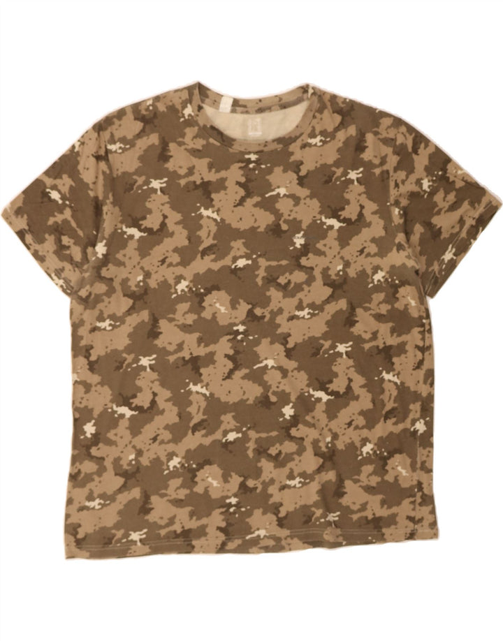 DECATHLON Mens T-Shirt Top 2XL Grey Camouflage Vintage Decathlon and Second-Hand Decathlon from Messina Hembry 