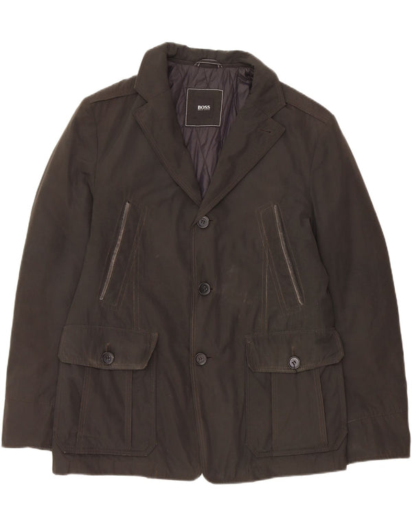 Hugo Boss Mens Utility Jacket EU 48 Medium Black Polyester