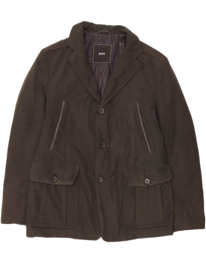 Hugo Boss Mens Utility Jacket EU 48 Medium Black Polyester
