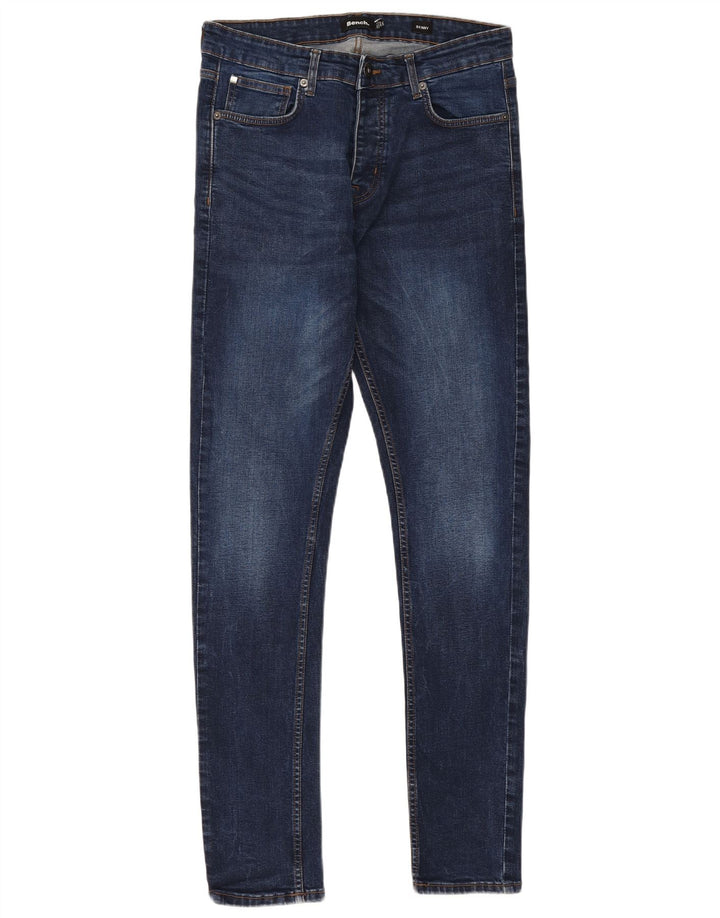Bench Mens Skinny Jeans W34 L34 Blue Cotton