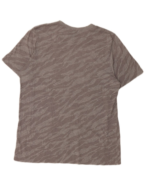 Adidas Mens Graphic T-Shirt Top XL Grey Animal Print Cotton