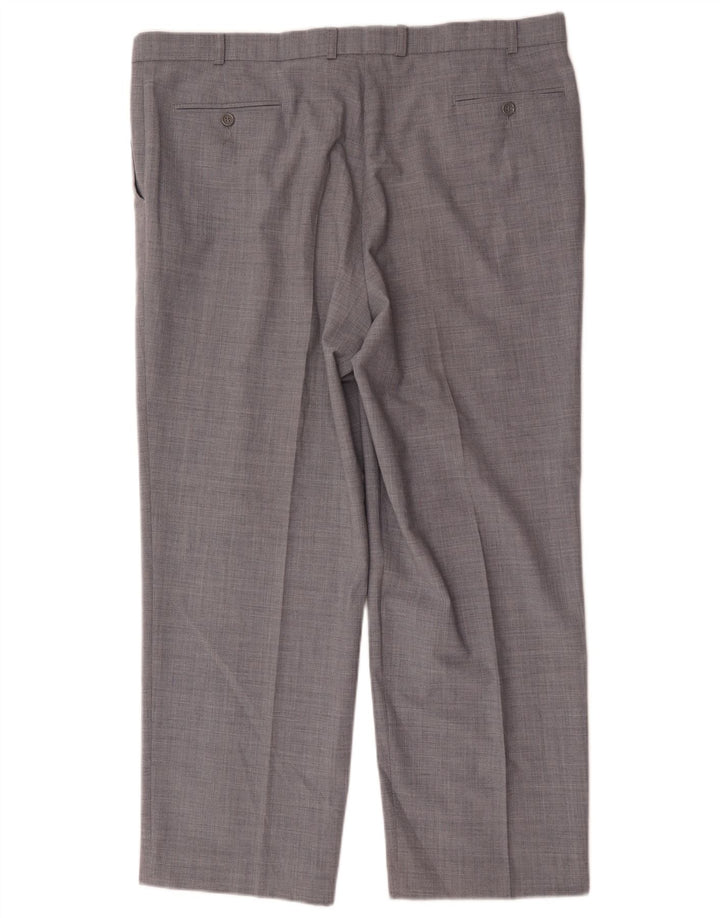 Marks & Spencer Mens Straight Suit Trousers W40 L29 Grey Polyester