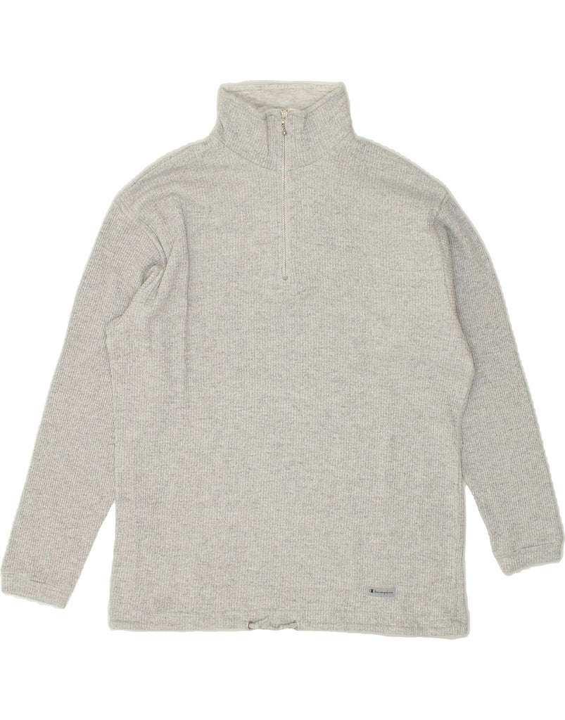 CHAMPION Mens Zip Neck Jumper Sweater Medium Grey Cotton Vintage Champion and Second-Hand Champion from Messina Hembry 