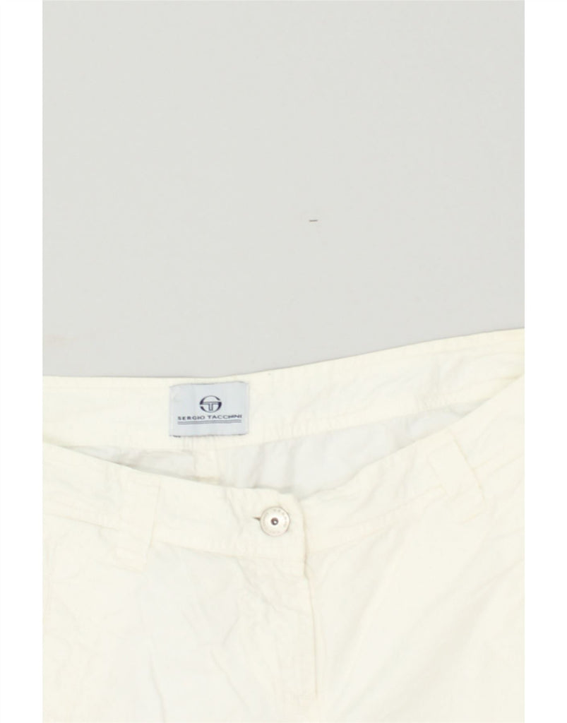 SERGIO TACCHINI Womens Bermuda Shorts IT 44 Medium W30 L19 White Cotton | Vintage Sergio Tacchini | Thrift | Second-Hand Sergio Tacchini | Used Clothing | Messina Hembry 