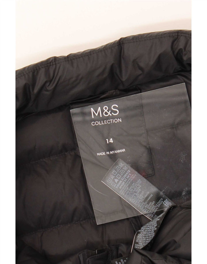 Marks & Spencer Womens Padded Gilet UK 14 Medium Black Polyamide