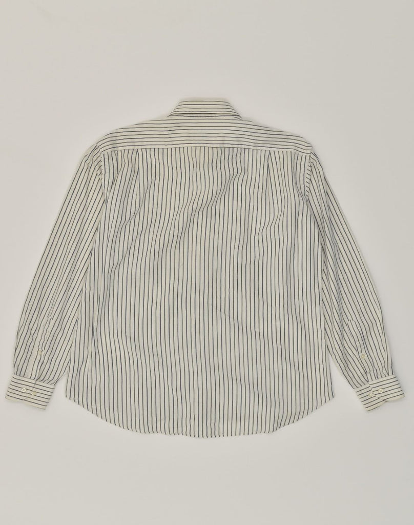 ENRICO COVERI Mens Shirt Medium White Striped Cotton | Vintage Enrico Coveri | Thrift | Second-Hand Enrico Coveri | Used Clothing | Messina Hembry 