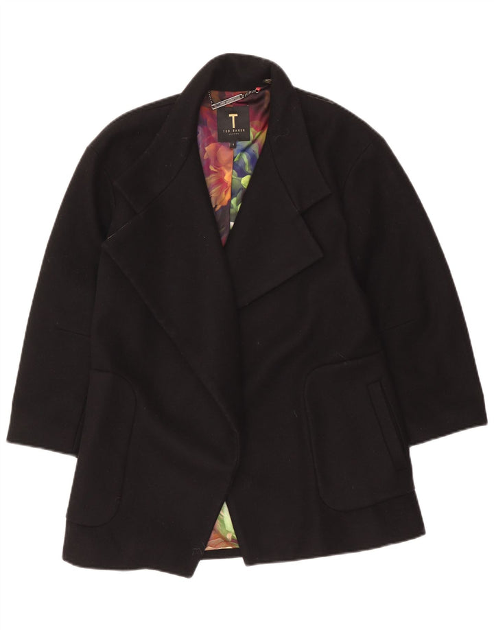 Ted Baker Womens Oversized Open Overcoat Size 1 XS Black