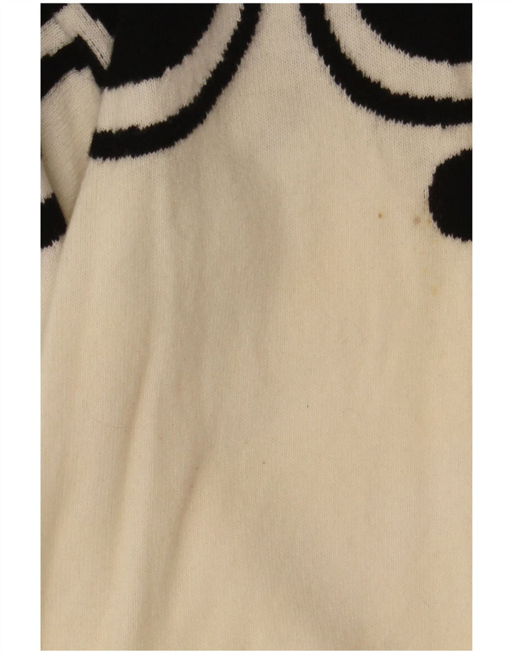 Valentino Womens Crew Neck Jumper Sweater UK 12 Medium Off White Classic