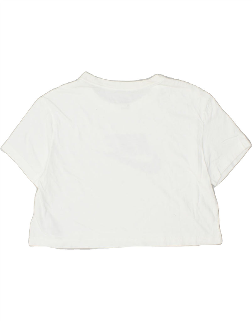 NIKE Womens Crop Graphic T-Shirt Top UK 14 Medium White Cotton | Vintage Nike | Thrift | Second-Hand Nike | Used Clothing | Messina Hembry 
