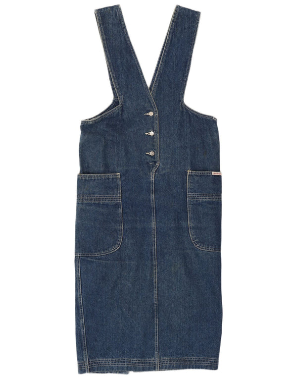 Laura Biagiotti Womens Denim Pinafore Dress UK 12 Medium Blue Cotton