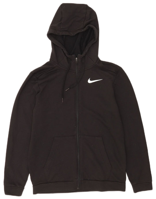 Nike Mens Dri Fit Zip Hoodie Sweater Small Black Polyester