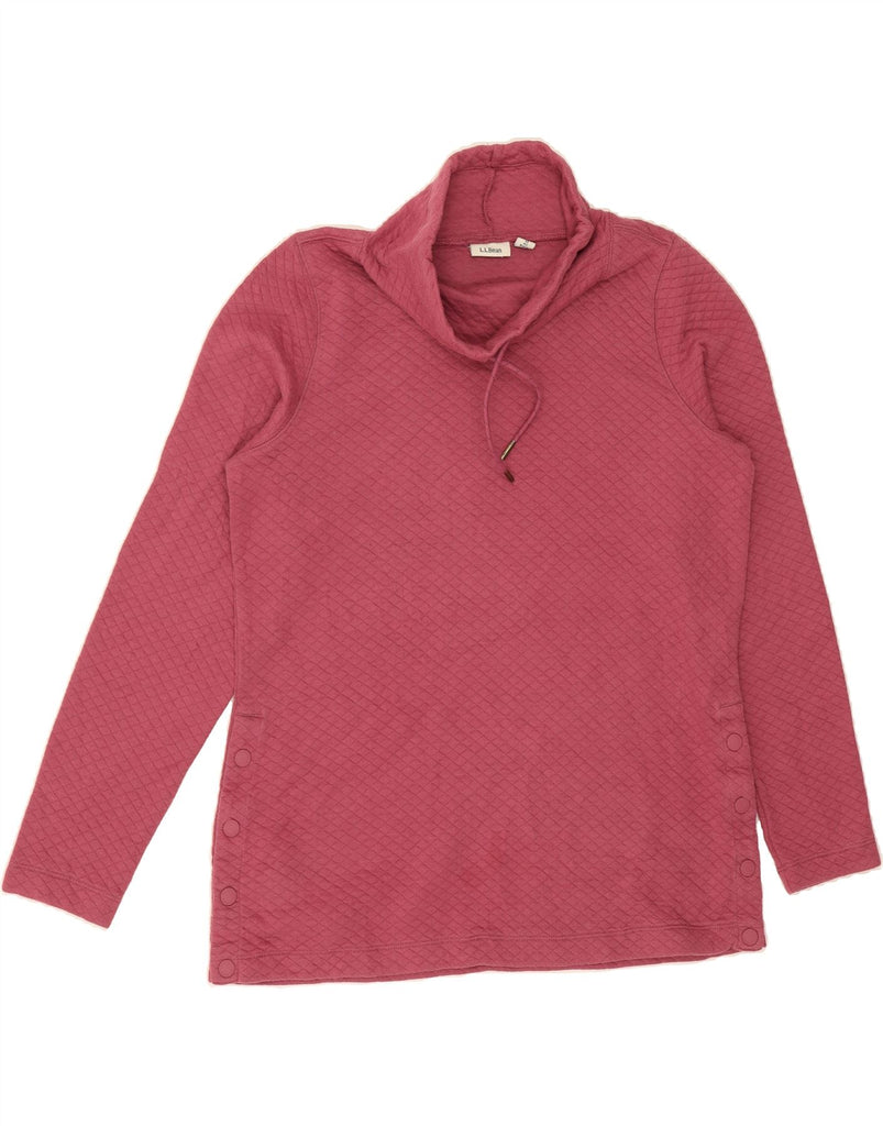 L.L.BEAN Womens Sweatshirt Jumper UK 14 Medium Pink Polyester Vintage L.L.Bean and Second-Hand L.L.Bean from Messina Hembry 