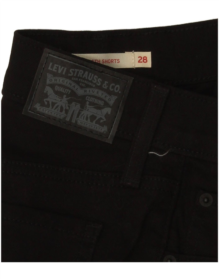 LEVI'S Womens Denim Shorts W28 Medium Black Cotton