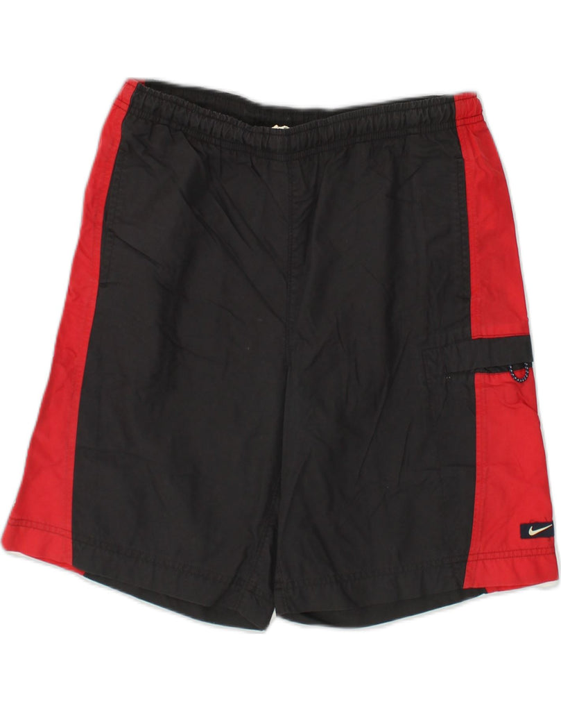 NIKE Boys Sport Shorts 10-11 Years Medium Black Nylon | Vintage Nike | Thrift | Second-Hand Nike | Used Clothing | Messina Hembry 