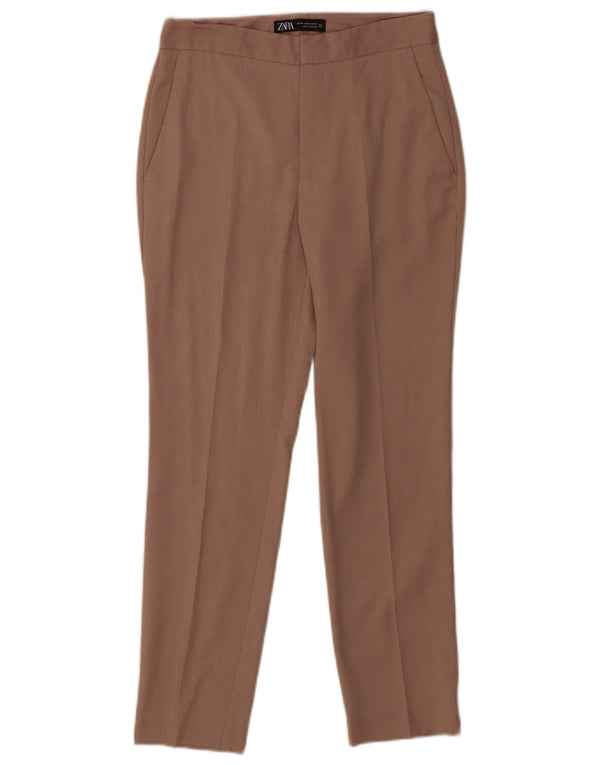 Zara Womens Slim Chino Trousers EU 34 2XS W24 L25 Brown Polyester