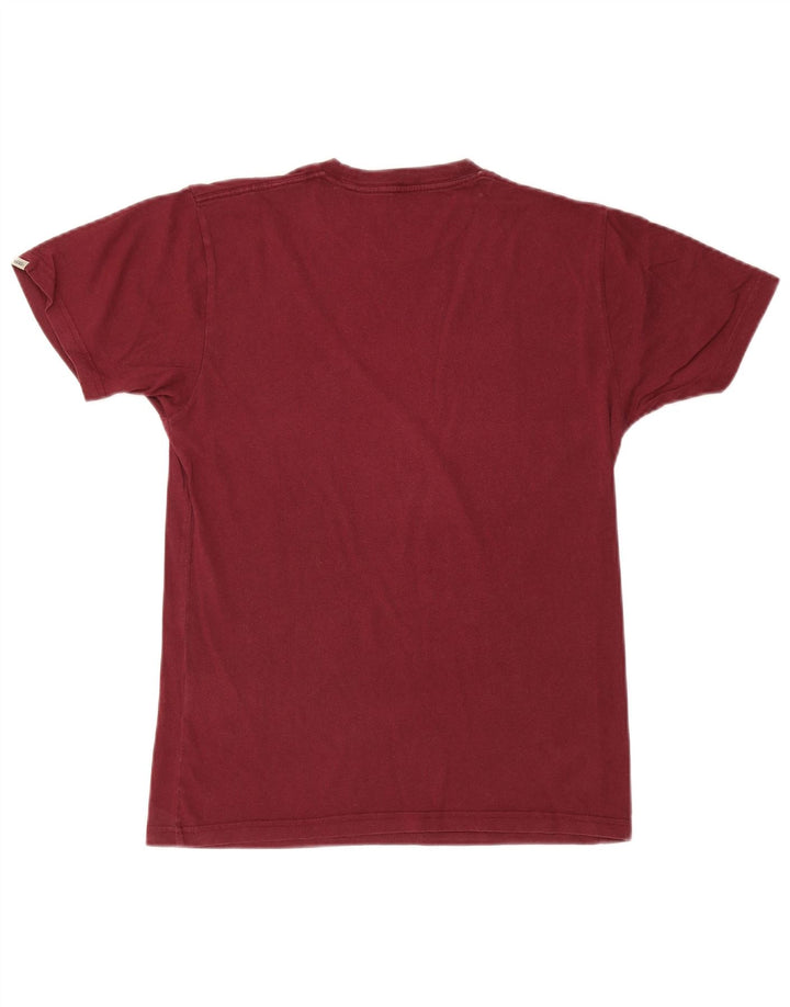 Vans Mens T-Shirt Top Small Burgundy Cotton