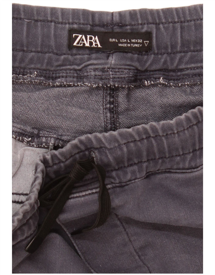Zara Mens Chino Shorts Large W32 Navy Blue