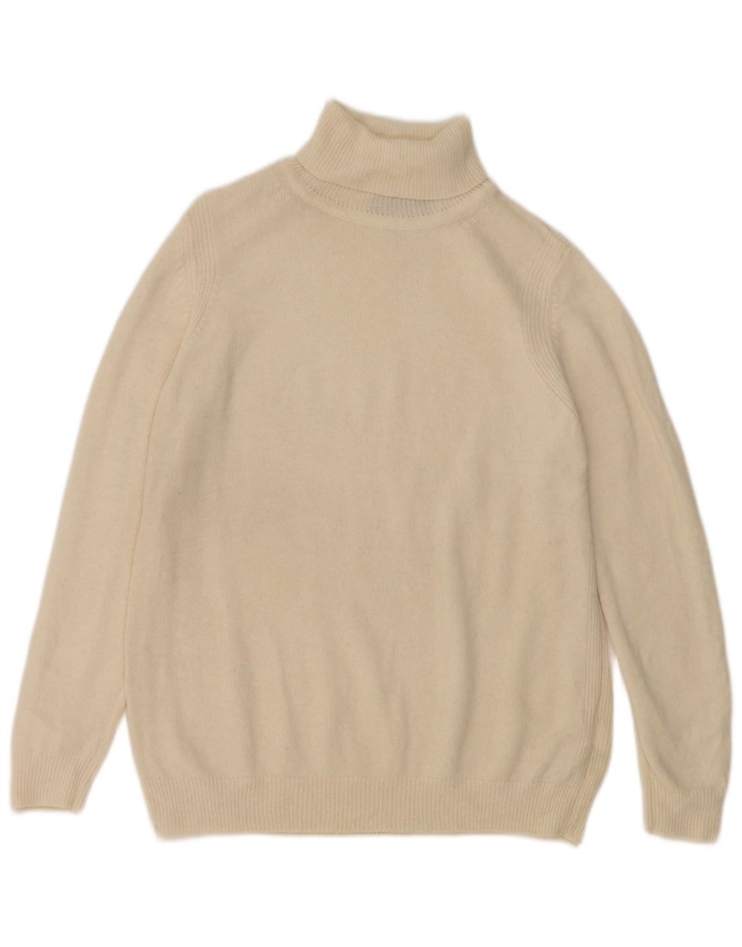 Marks & Spencer Womens Roll Neck Jumper Sweater UK 16 Large White Wool
