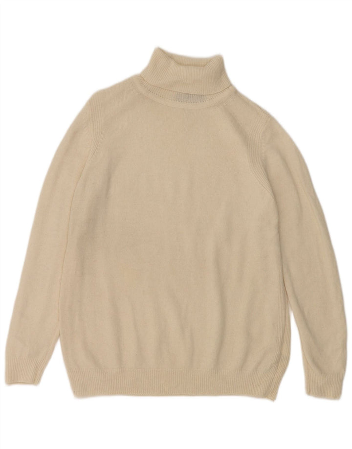 Marks & Spencer Womens Roll Neck Jumper Sweater UK 16 Large White Wool