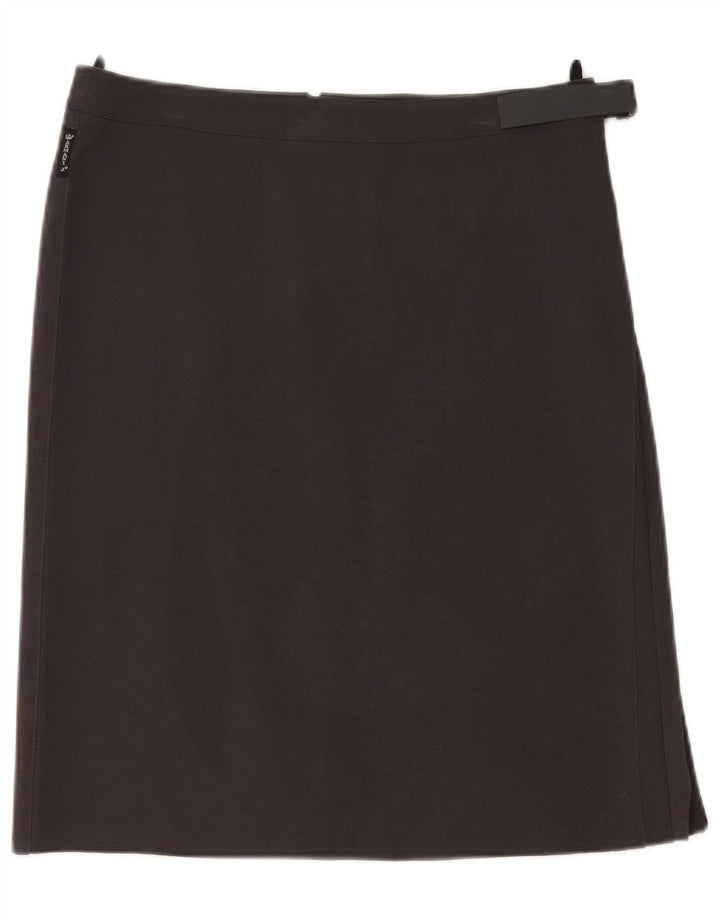Armani Womens Straight Skirt UK 14 Large W32 Grey Polyester